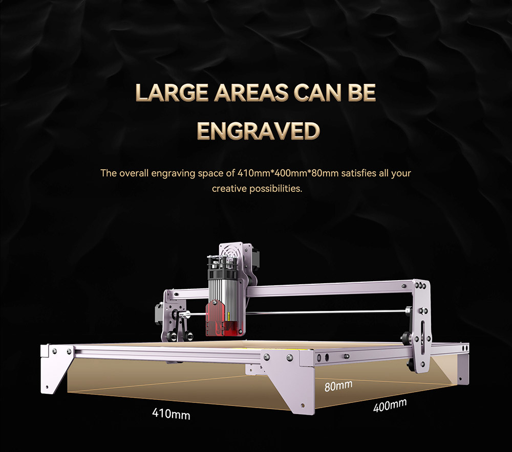 ATOMSTACK A5 PRO 40W Laser Engraving Machine High Precision Engraving Area 410mm x 400mm with New Eye Protection Design