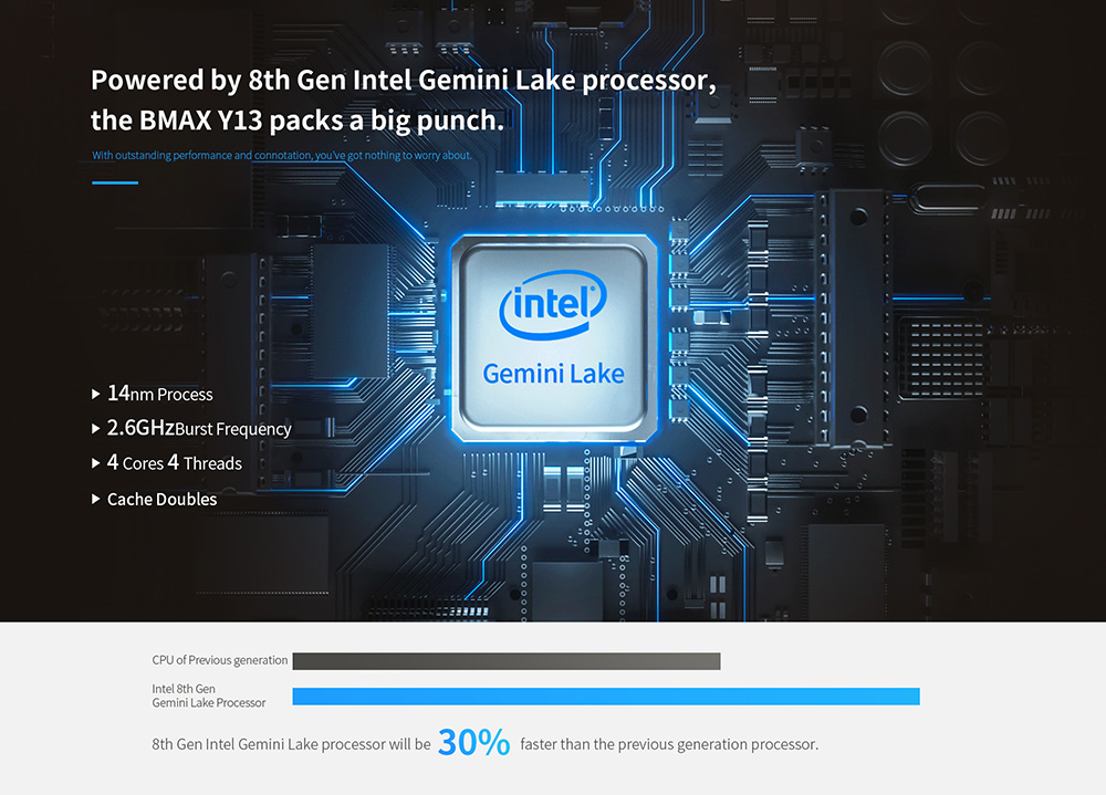 BMAX Y13 2-in-1 Convertible Laptop 13.3 Inch IPS Screen Intel Gemini Lake N4100 8GB DDR4 256GB SSD Windows 10 5000mAh Battery Backlit Keyboard - Grey