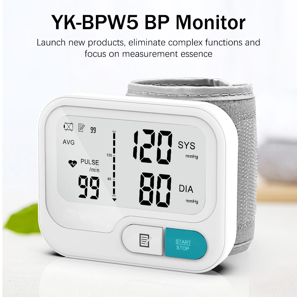BOXYM Digitales Handgelenk-Blutdruckmessgerät Blutdruckmessgerät Herzfrequenz-Puls-Arteriendruckmessgerät