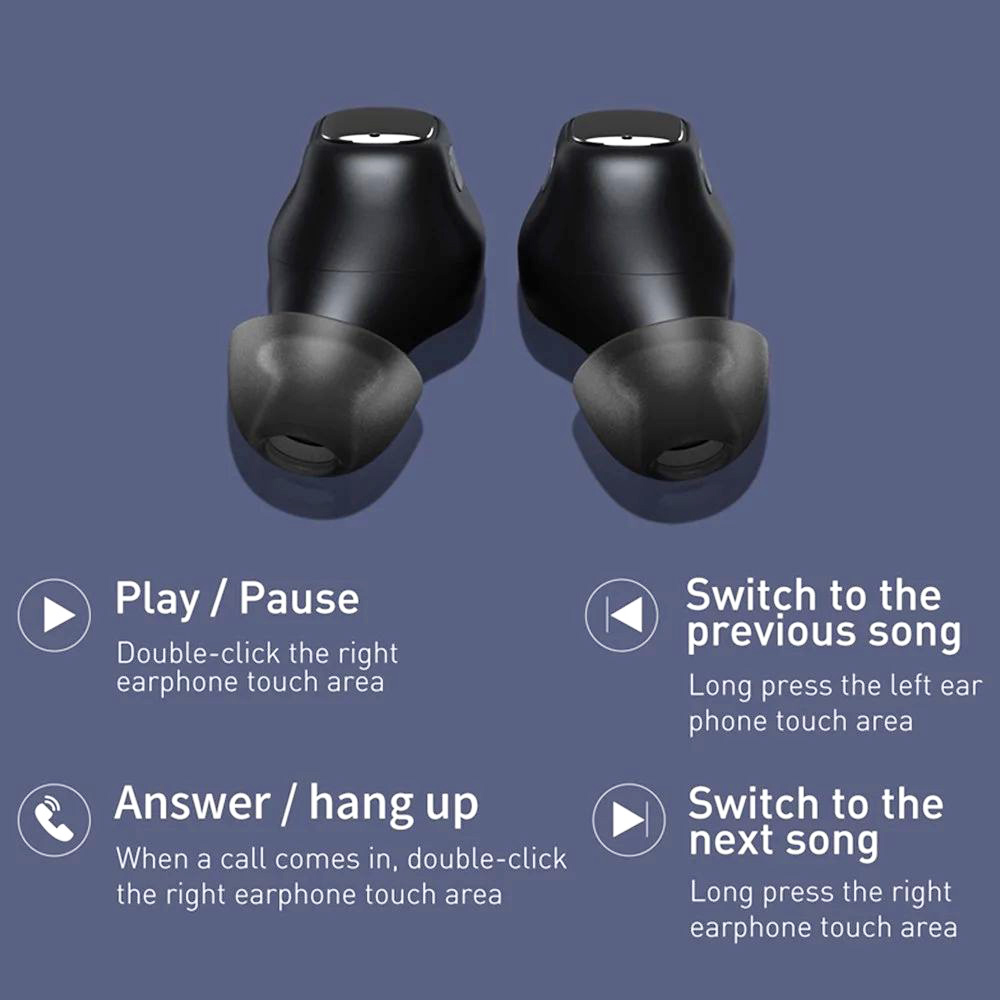 Baseus WM01 TWS Wireless Earphone Bluetooth 5.0 HD Headphones Touch Control Earbuds For IOS/Android - Pink 14 Baseus WM01 TWS Wireless Earphone Bluetooth 5.0 HD Headphones Touch Control Earbuds for iOS/Android - Pink