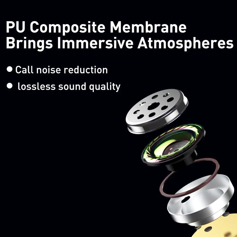 Baseus WM01 TWS Wireless Earphone Bluetooth 5.0 HD Headphones Touch Control Earbuds for iOS/Android - Purple