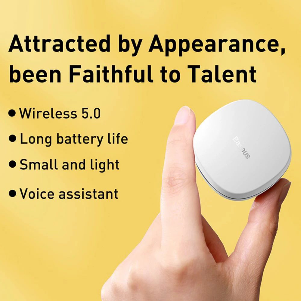 Baseus WM01 TWS Wireless Earphone Bluetooth 5.0 HD Headphones Touch Control Earbuds for iOS/Android - Yellow