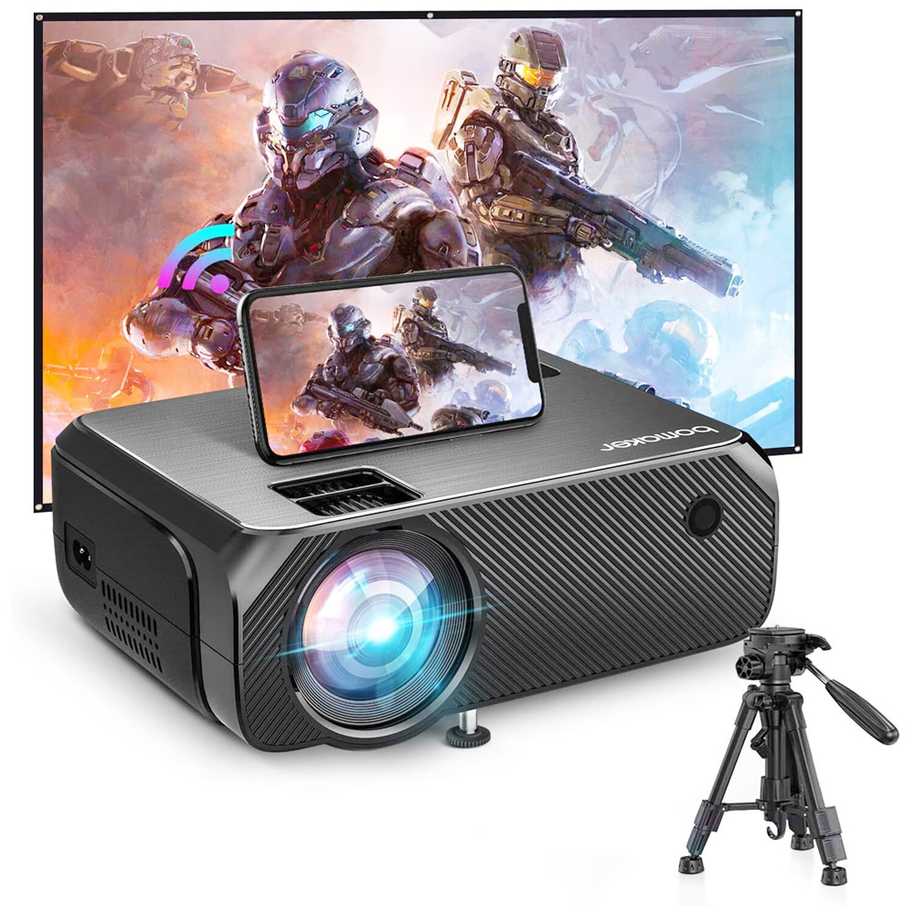 Bomaker GC355 Native 720P Projector 200 ANSI Lumens iOS Android Wireless Screen Mirroring - Gray