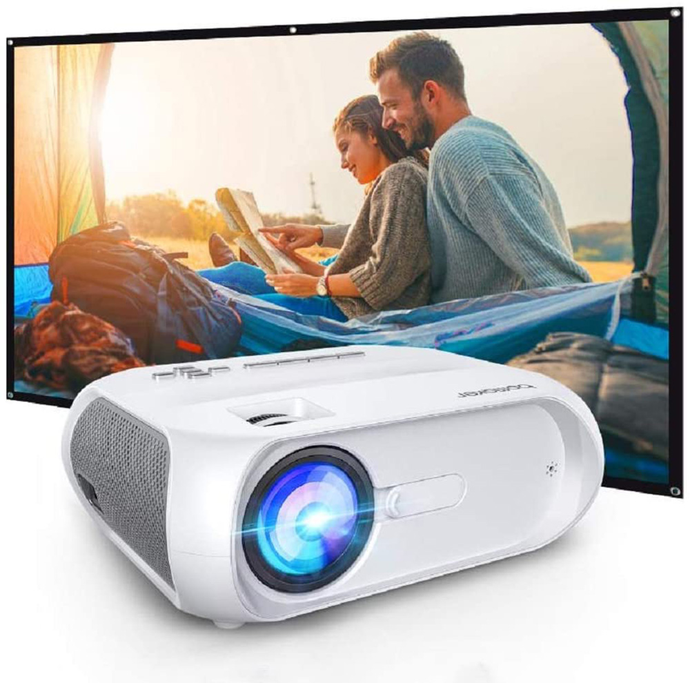 Bomaker S5 Projector Native 720P 150 ANSI Lumens Wi-Fi Screen Mirroring Bluetooth Speakers - White