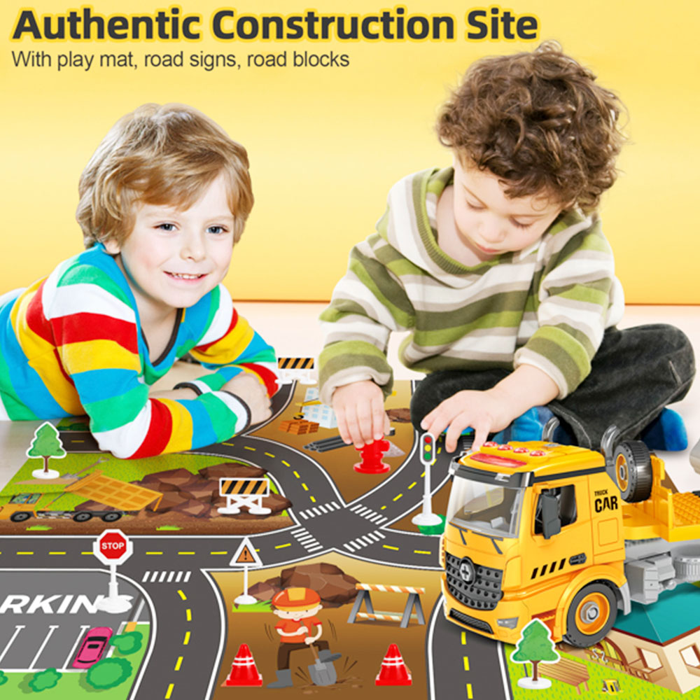 ألعاب البناء والشاحنات والحفارات للأطفال الصغار بعمر 3 4 5 6 سنوات ، مجموعة ألعاب مكعبات البناء 108 قطعة