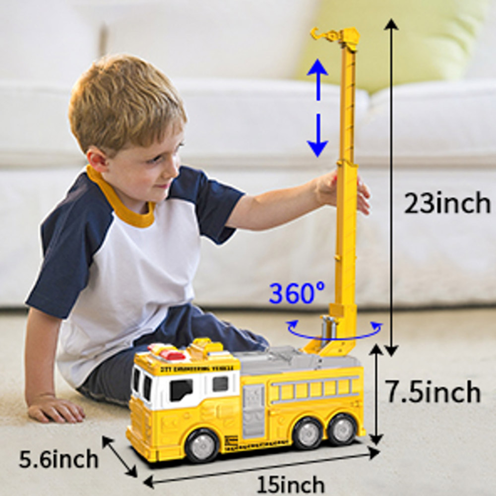 Large Construction Truck Toys with Sound/Light Transform to Parking Lot 2-in-1 for 3+ Year Old Boys Toddler Kids,