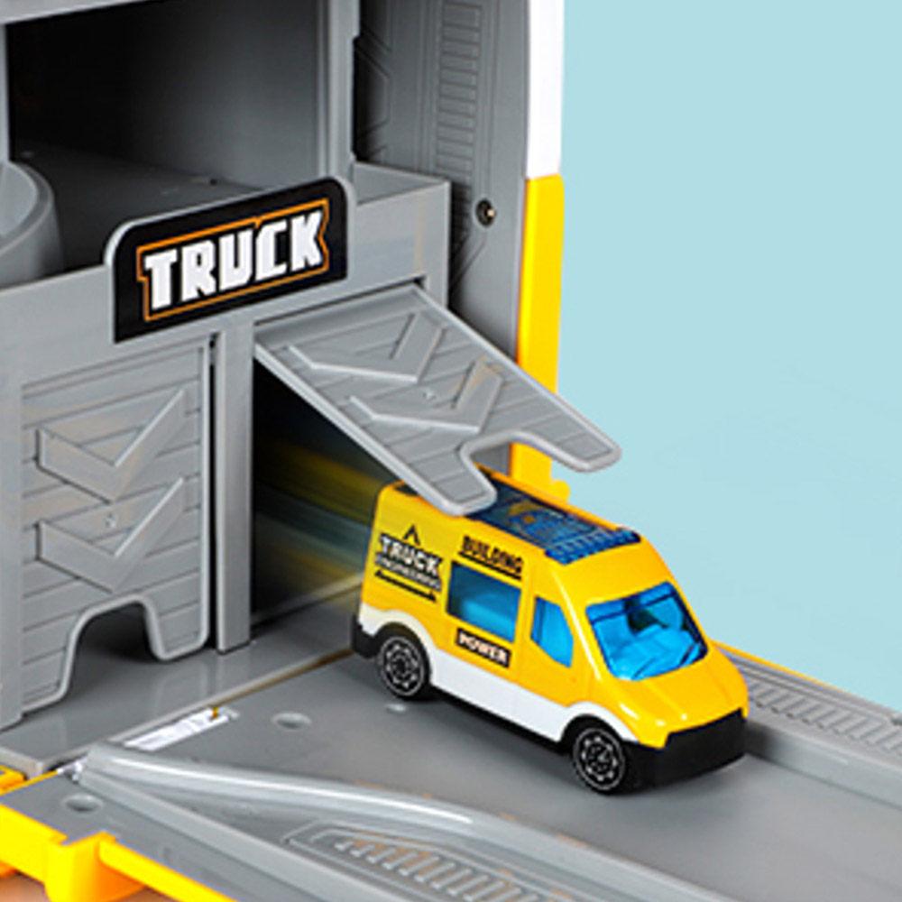 Large Construction Truck Toys with Sound/Light Transform to Parking Lot 2-in-1 for 3+ Year Old Boys Toddler Kids,