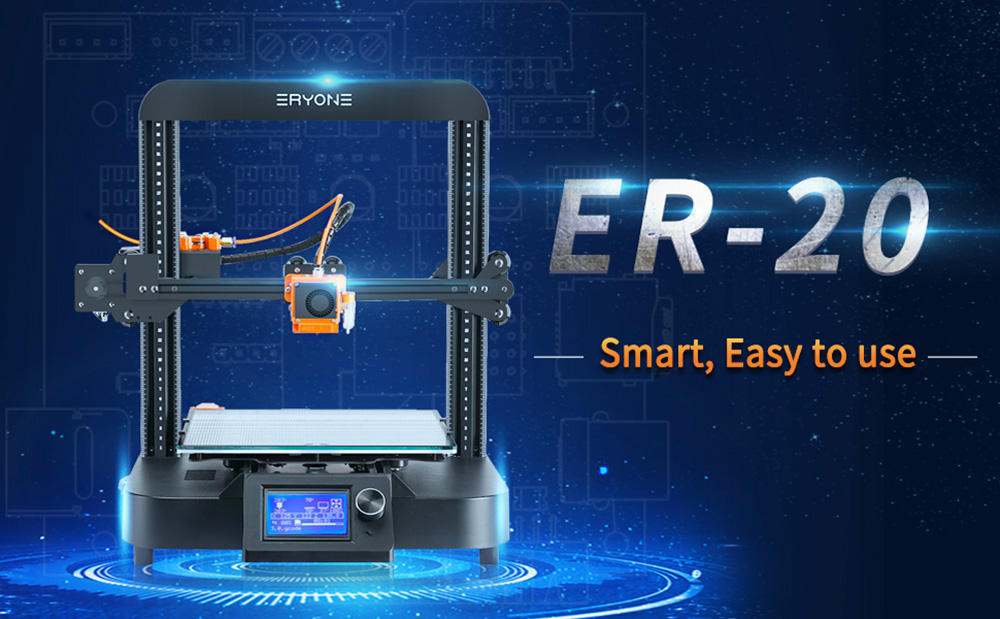 Eryone ER-20 3D Printer Auto-Leveling, TMC2209 Driver, Powerful 32Bit Motherboard, 250x220x200mm