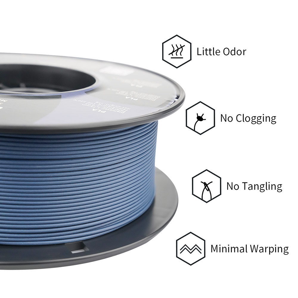 Filament PLA Mat ERYONE pour Imprimante 3D Tolérance 1.75mm 0.03mm 1kg (2.2LBS)/Bobine - Bleu Marine