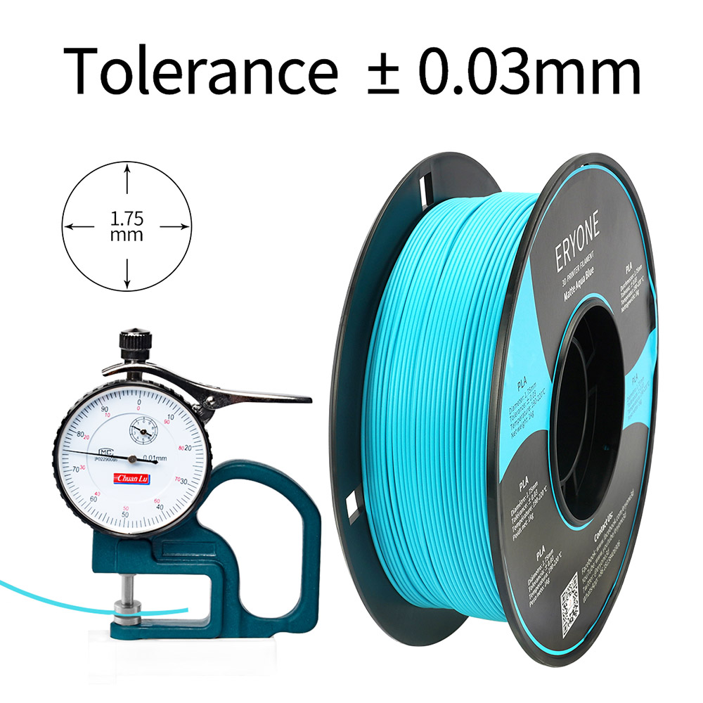 3D Yazıcı için ERYONE Mat PLA Filament 1.75 mm Tolerans 0.03 mm 1 kg (2.2 LBS)/Biriktirme - Aqua Blue