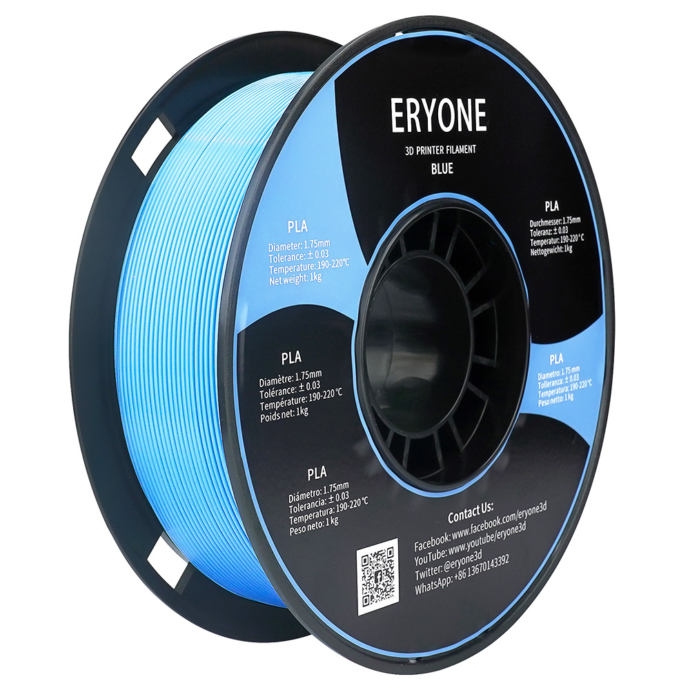 ERYONE PLA Filament pour Imprimante 3D Tolérance 1.75mm 0.03mm 1kg (2.2LBS)/Bobine - Bleu