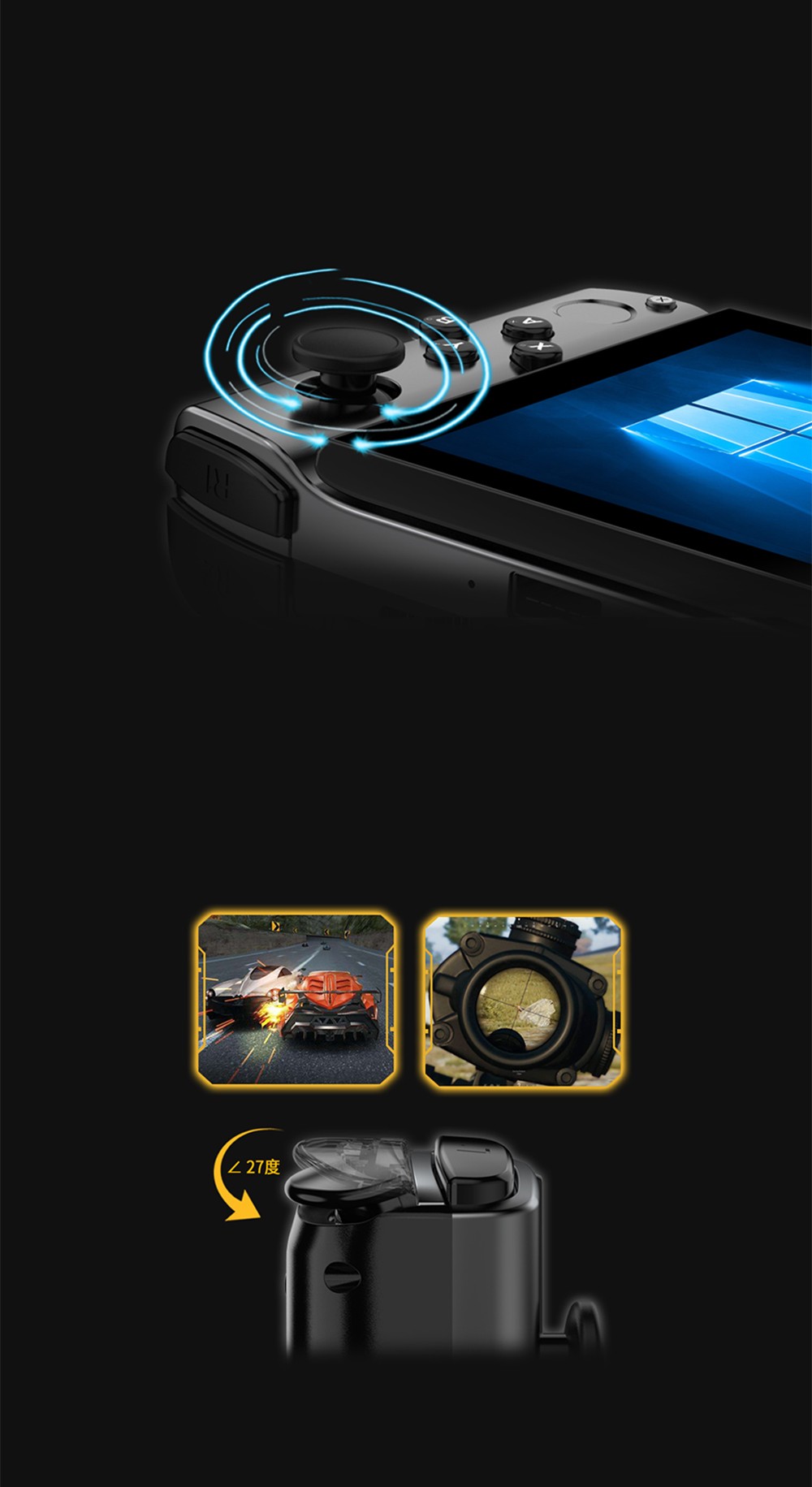 GPD WIN 3 Game Console PC Pocket Computer 5.5 Inch Touch Screen Intel Core i7-1195G7 16GB RAM 1TB SSD Windows 10 Home QWERTY Backlit Keyboard