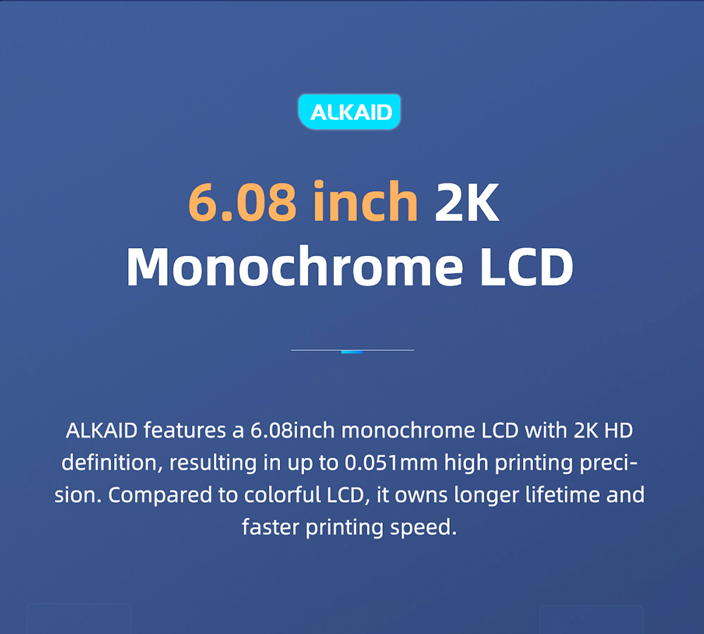 Imprimante 3D Geeetech Alkaid LCD en résine photopolymérisable avec écran tactile 3.5 pouces et photopolymérisation UV, 82x130x190mm