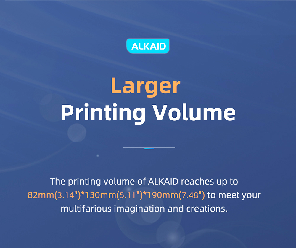 Imprimante 3D Geeetech Alkaid LCD en résine photopolymérisable avec écran tactile 3,5 pouces et photopolymérisation UV, 82x130x190mm