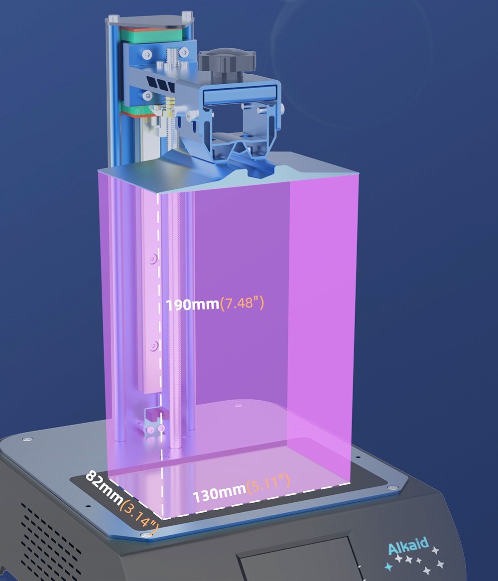 Geeetech Alkaid LCD-Lichthärtender Harz-3D-Drucker mit 3.5-Zoll-Touchscreen und UV-Lichthärtung, 82 x 130 x 190 mm