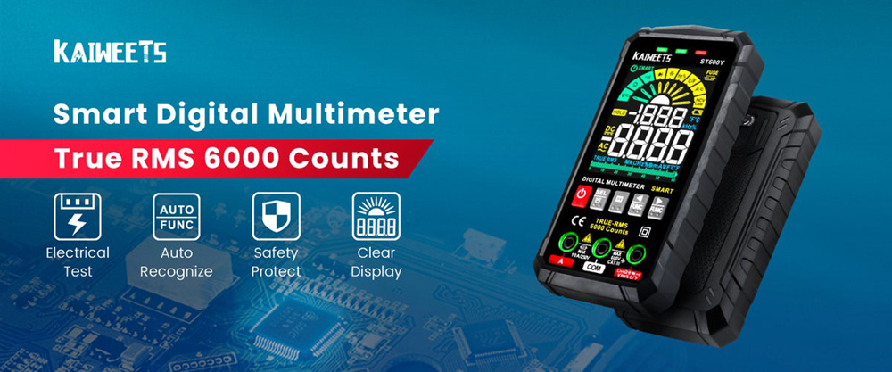Kaiweets ST600Y Digital Smart Multimeter 6000 Counts True-RMS
