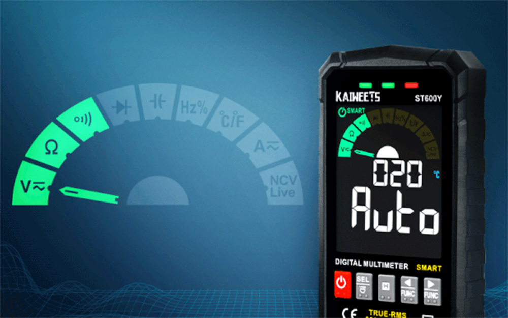 Kaiweets ST600Y Multimetro digitale intelligente 6000 conteggi True-RMS