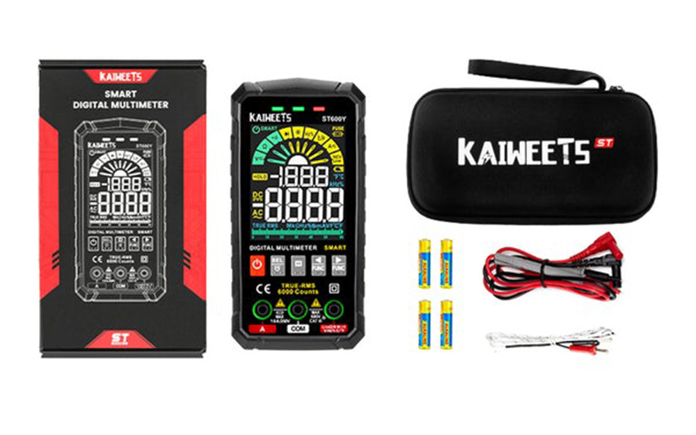 Kaiweets ST600Y Multimètre numérique intelligent 6000 points True-RMS
