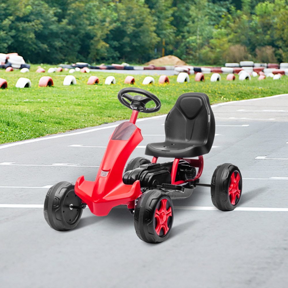 LALAHO Go Kart for Kids over 3 Years Old 75*45*50cm Kids Toy Red