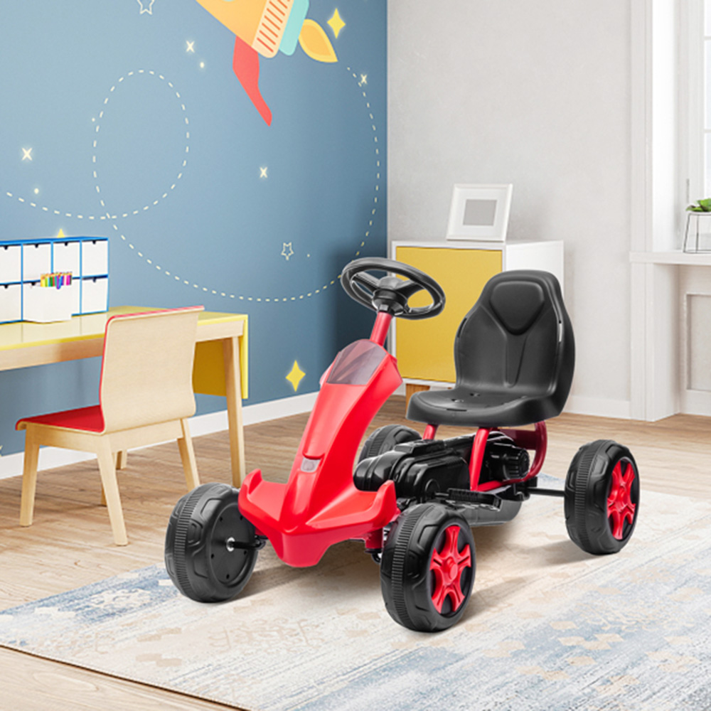 LALAHO Go Kart לילדים מעל גיל 3 שנים 75*45*50 ס"מ צעצוע לילדים אדום