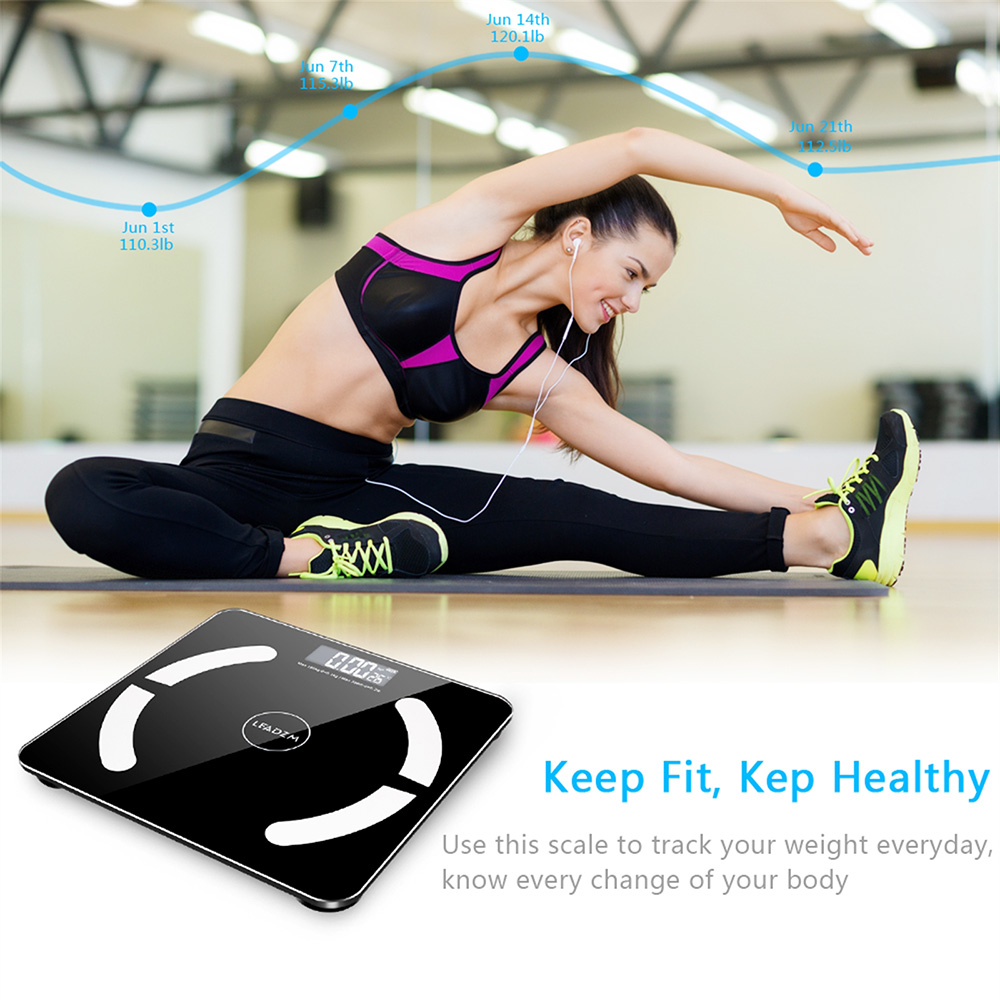 LEADZM Digital Smart Bluetooth Body Fat Scale with OKOK App for Body Weight BMI Water Percentage Muscle Bone Mass BMR