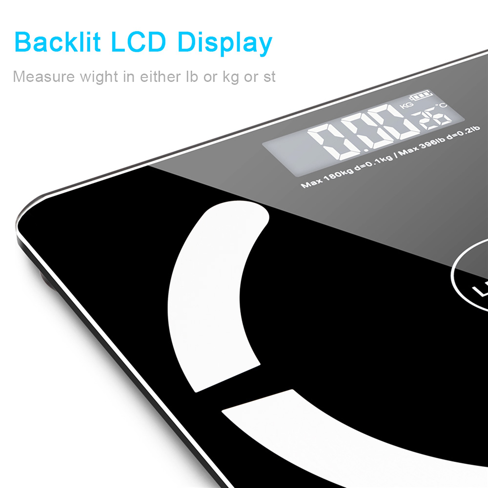 LEADZM Digital Smart Bluetooth Body Fat Scale with OKOK App for Body Weight BMI Water Percentage Muscle Bone Mass BMR