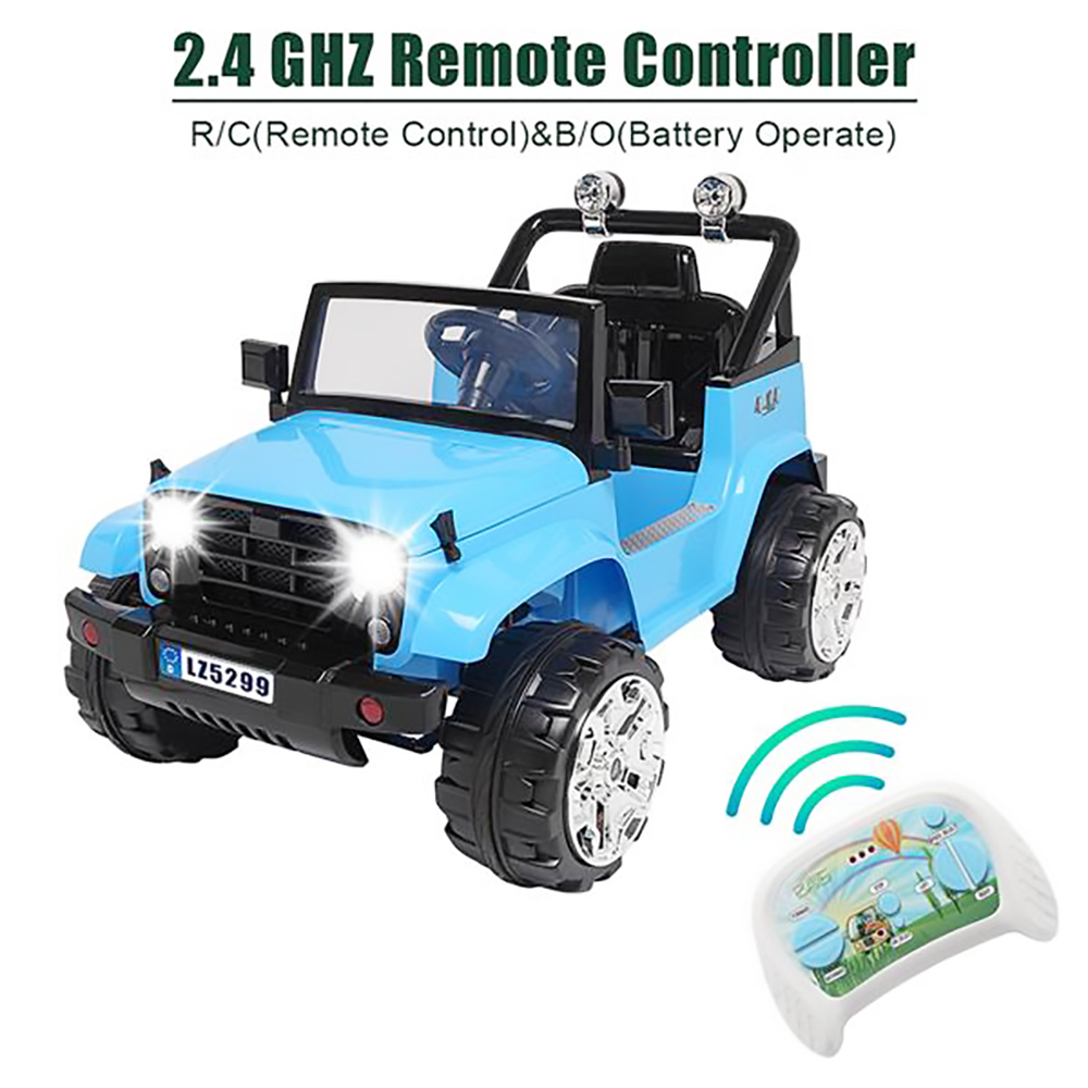 LEADZM LZ-5299 Giocattolo per auto elettrica per bambini Batteria a doppia trazione 12V 7Ah * 1 con telecomando 2.4G Blu
