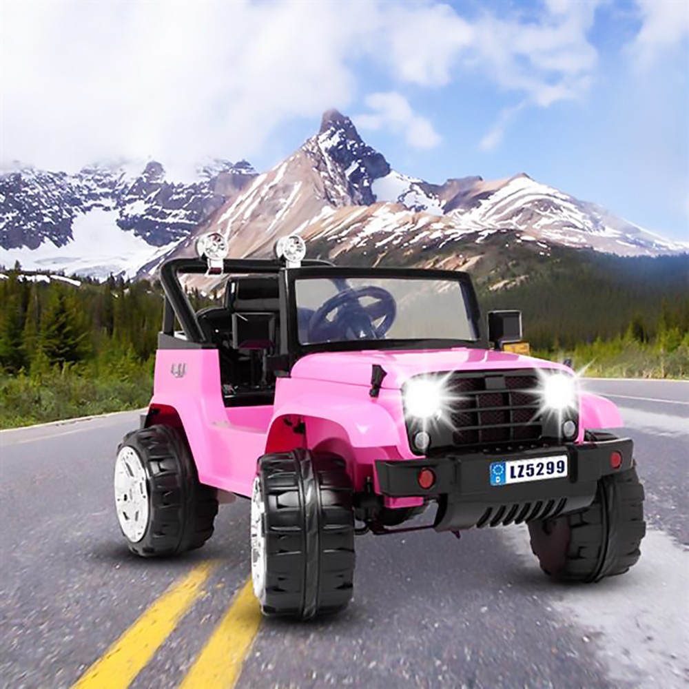 LEADZM LZ-5299 Electric Car Toy for Kids Dual Drive Battery 12V 7Ah * 1 with 2.4G Remote Control Pink