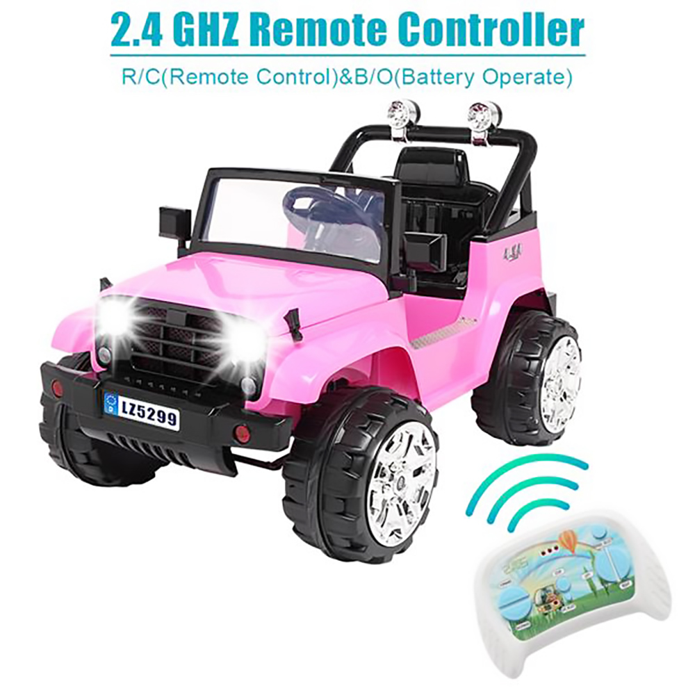 LEADZM LZ-5299 Electric Car Toy for Kids Dual Drive Battery 12V 7Ah * 1 with 2.4G Remote Control Pink