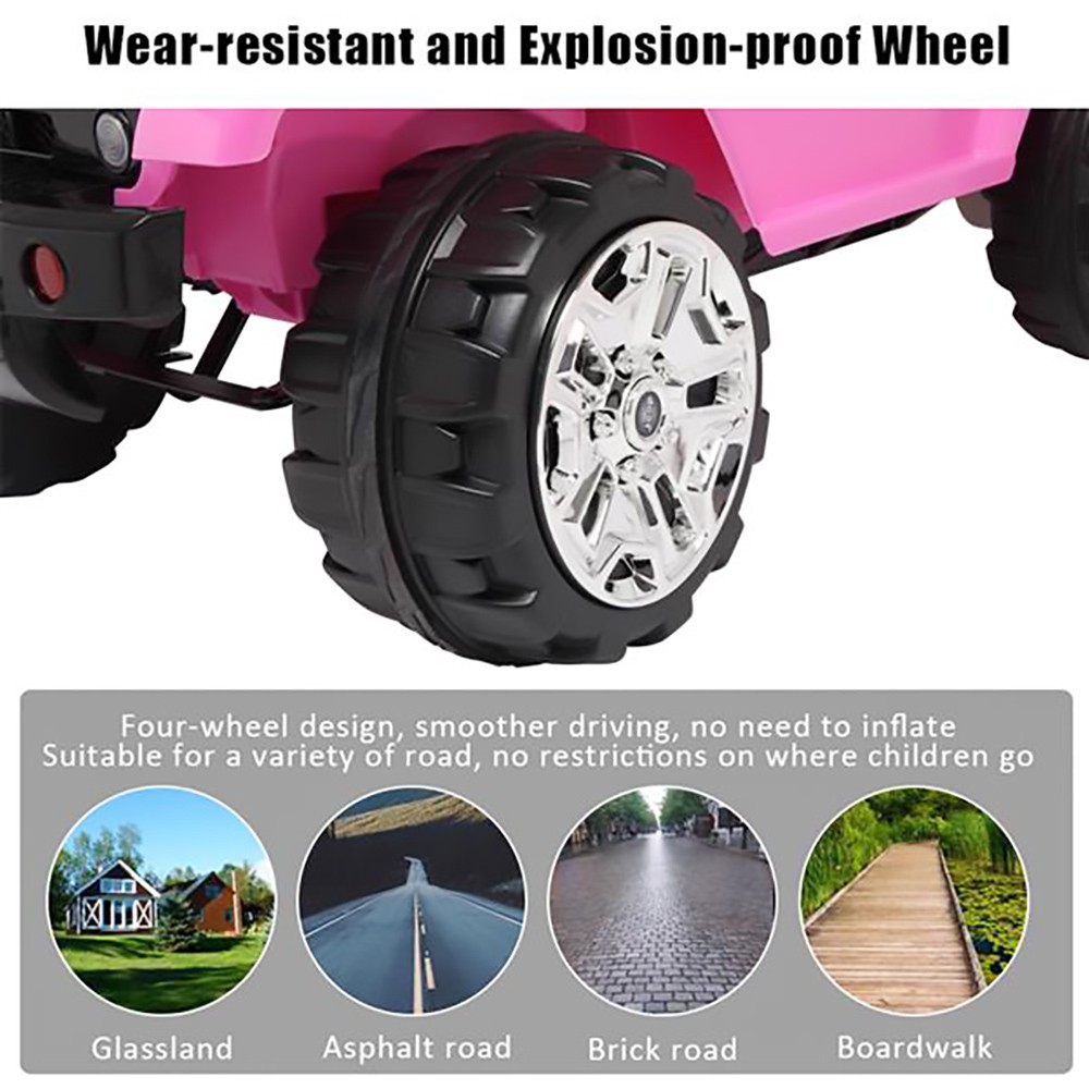 LEADZM LZ-5299 Electric Car Toy for Kids Dual Drive Battery 12V 7Ah * 1 with 2.4G Remote Control Pink