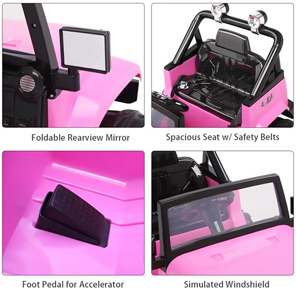 LEADZM LZ-5299 Electric Car Toy for Kids Dual Drive Battery 12V 7Ah * 1 with 2.4G Remote Control Pink