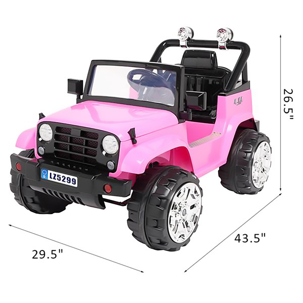 LEADZM LZ-5299 Electric Car Toy for Kids Dual Drive Battery 12V 7Ah * 1 with 2.4G Remote Control Pink