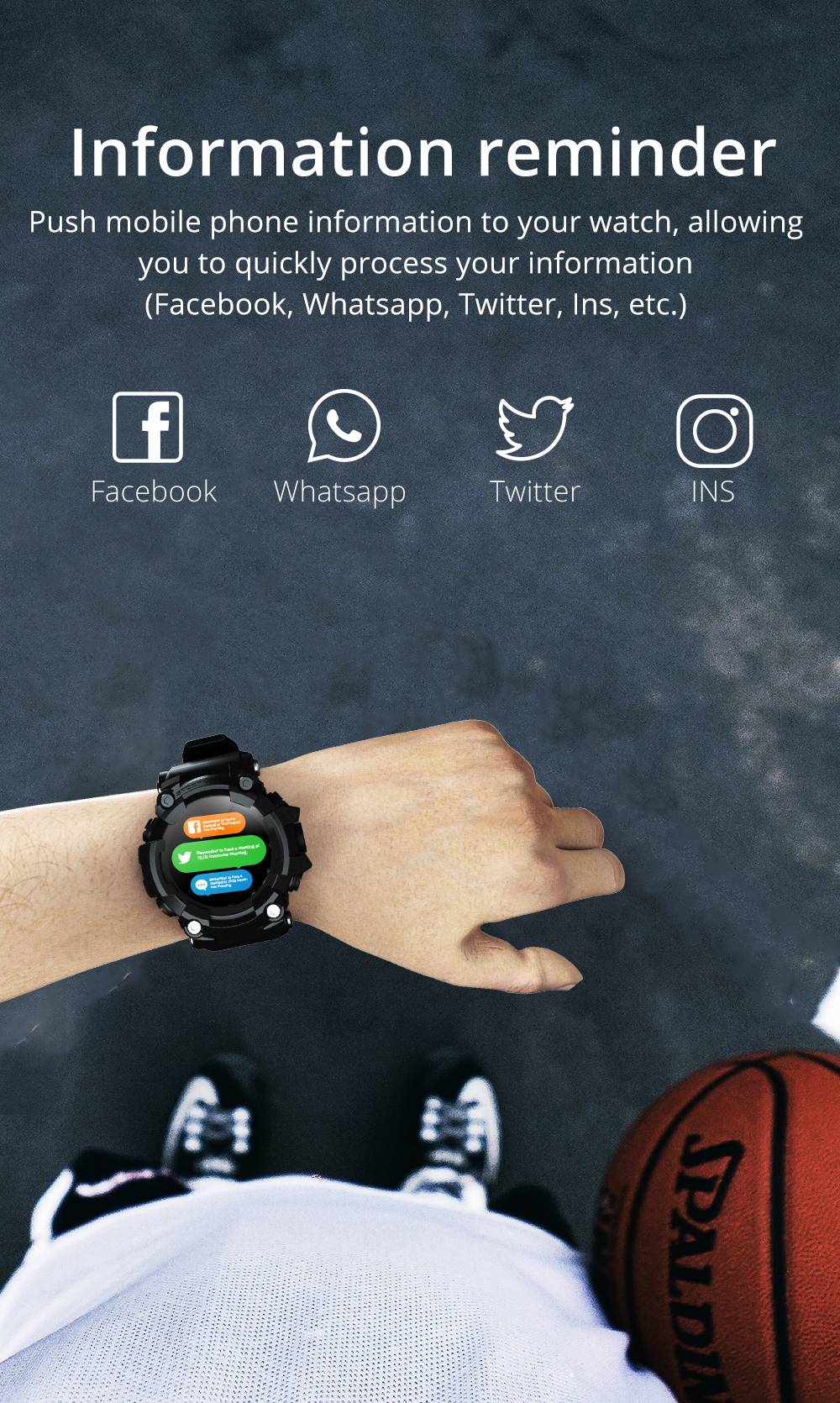 LOKMAT ATTACK Bluetooth Smartwatch 1.28 Zoll TFT Touchscreen Herzfrequenz-Blutdruckmessgerät IP68 Wasserdicht 25 Tage Standby-Zeit – Schwarz