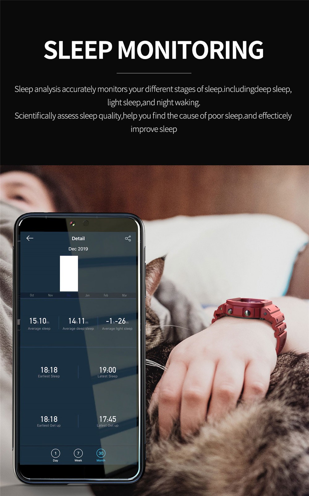 LOKMAT OCEAN Bluetooth Smartwatch 1.14 بوصة TFT تعمل باللمس معدل ضربات القلب مراقب ضغط الدم 5 ATM مقاومة للماء بطارية 170mAh - أزرق