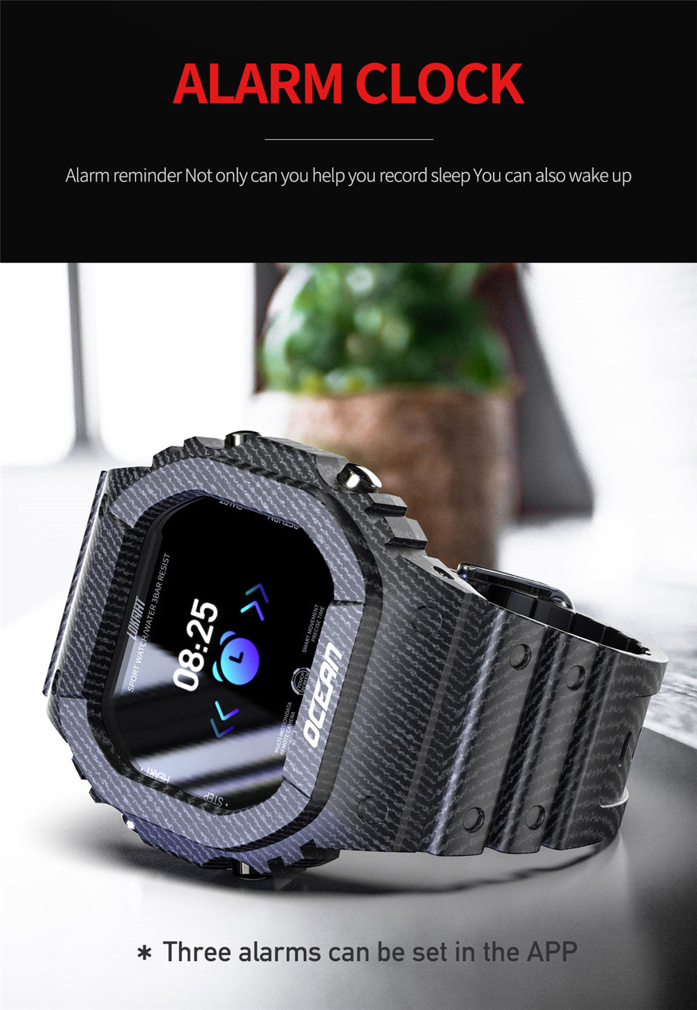 LOKMAT OCEAN Bluetooth Smartwatch 1.14 นิ้วหน้าจอสัมผัส TFT อัตราการเต้นของหัวใจเครื่องวัดความดันโลหิต 5 ATM แบตเตอรี่กันน้ำ 170mAh - สีน้ำเงิน