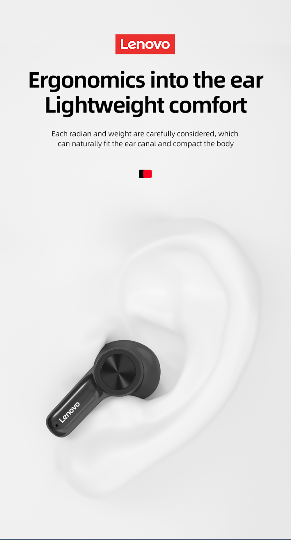 Lenovo Thinkplus LivePods LP70 Wireless Bluetooth Earphone Noise Cancelling Earbuds Game Sports Headset - Black