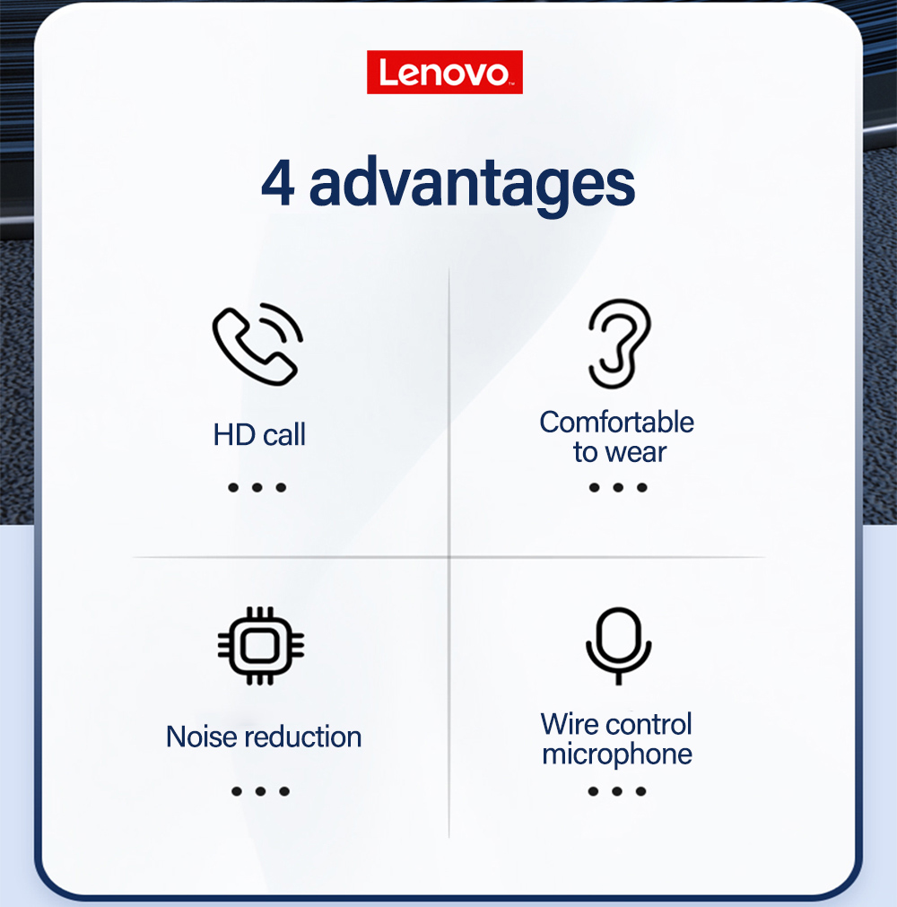 Lenovo Thinkplus TW13 Wired Earphone with Microphone 3.5mm Jack Active Noise Cancelling Earbuds Gaming Headset-Black