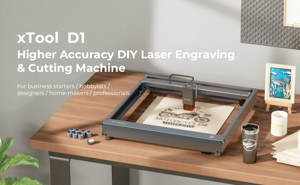 Makeblock xTool D1 Laser Engraving Machine DIY CNC Laser Cutter Engraver 5W Dual Laser Eye Protection Compressed Spot