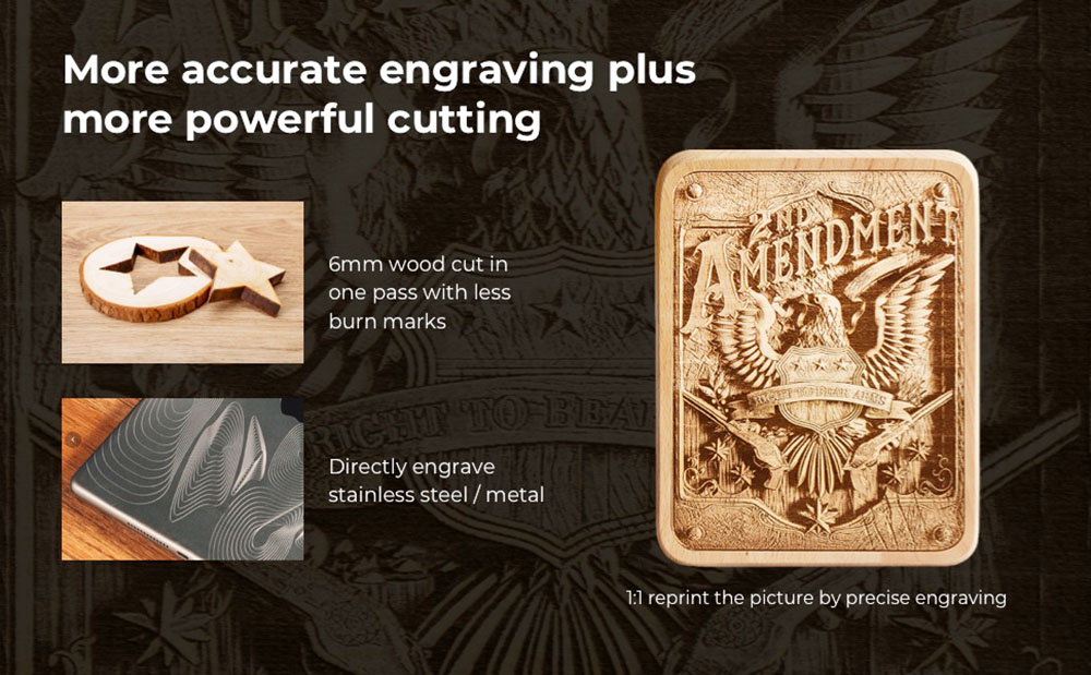 Makeblock xTool D1 Laser Engraving Machine DIY CNC Laser Cutter Engraver 5W Dual Laser Eye Protection Compressed Spot