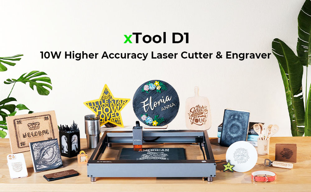 Makeblock xTool D1 10W Laser Engraver Cutter With Rotary Attachment
