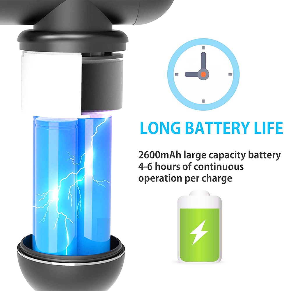 Metal Electric Handheld Massage Gun, Deep Tissue Percussion Muscle Massager for Pain Relief with Quiet Brushless Motor