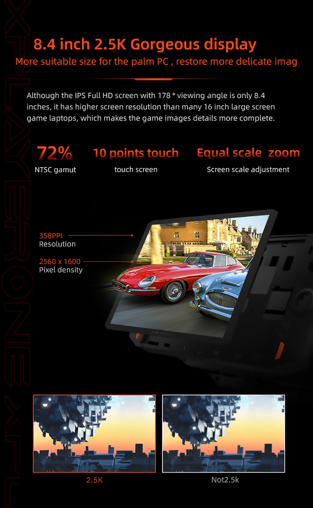 One Netbook ONEXPLAYER 1S Game Console PC 8.4 Inch Pocket Computer AMD Ryzen 7 4800U 16GB RAM 2TB SSD IPS Touch Screen Windows 11 EU Plug