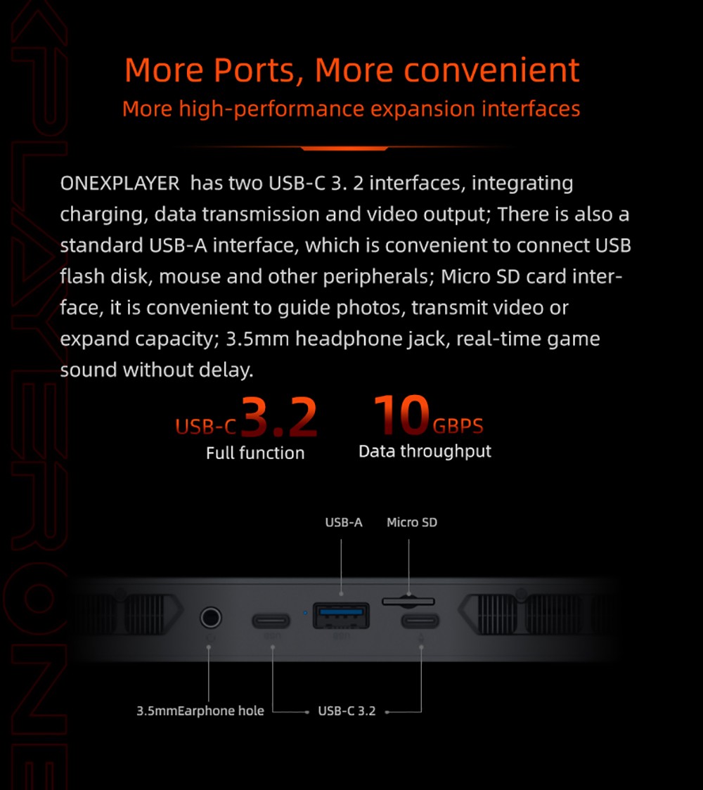 One Netbook ONEXPLAYER 1S Game Console PC 8.4 Inch Pocket Computer AMD Ryzen 7 4800U 16GB RAM 2TB SSD IPS Touch Screen Windows 11 EU Plug