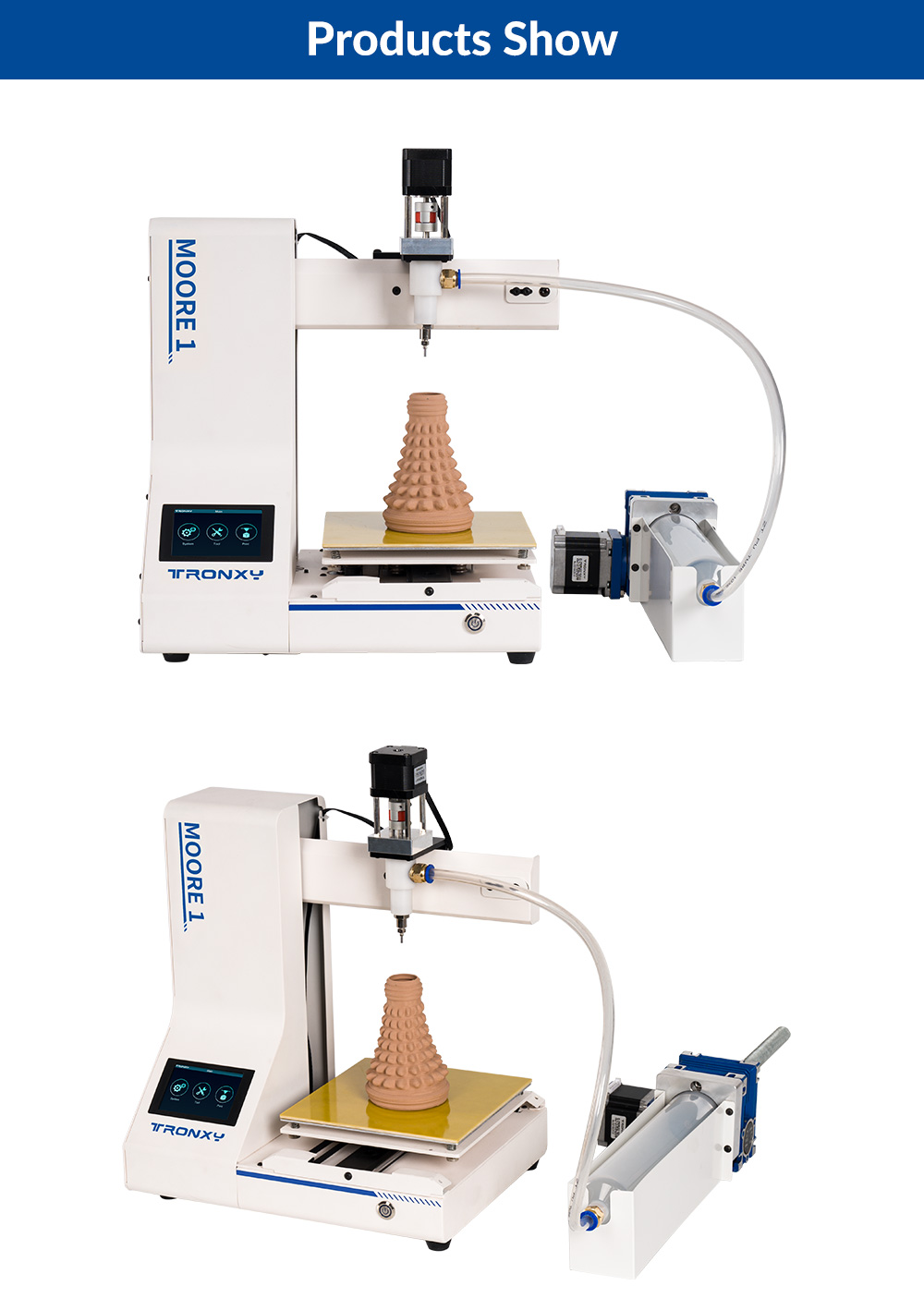 Tronxy Moore 1 Mini Clay 3D-Drucker, 40 mm/s Druckgeschwindigkeit, Druck fortsetzen, TMC2209, 180*180*180mm