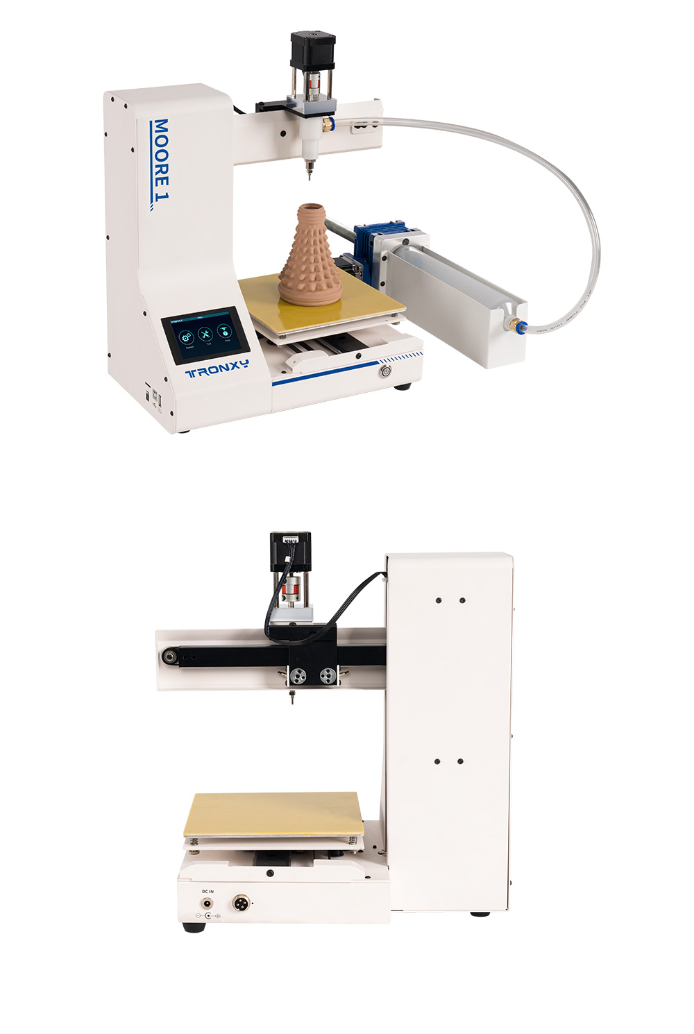 Tronxy Moore 1 Mini Clay 3D nyomtató, 40mm/s nyomtatási sebesség, nyomtatás folytatása, TMC2209, 180*180*180mm