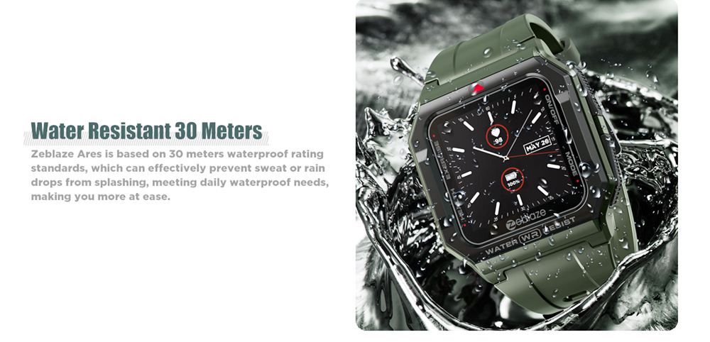 Zeblaze Ares Ultra-light Bluetooth Smartwatch 1.3 inch IPS Touch Screen Heart Rate Blood Pressure Monitor 30M Water-Resistant 170mAh Battery 15 Days Standby Time - Black