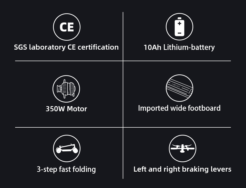 HIMO L2 MAX összecsukható elektromos robogó 350W motor 36V/10.4Ah akkumulátor 10 hüvelykes gumiabroncsot tartalmazó ülés - fehér