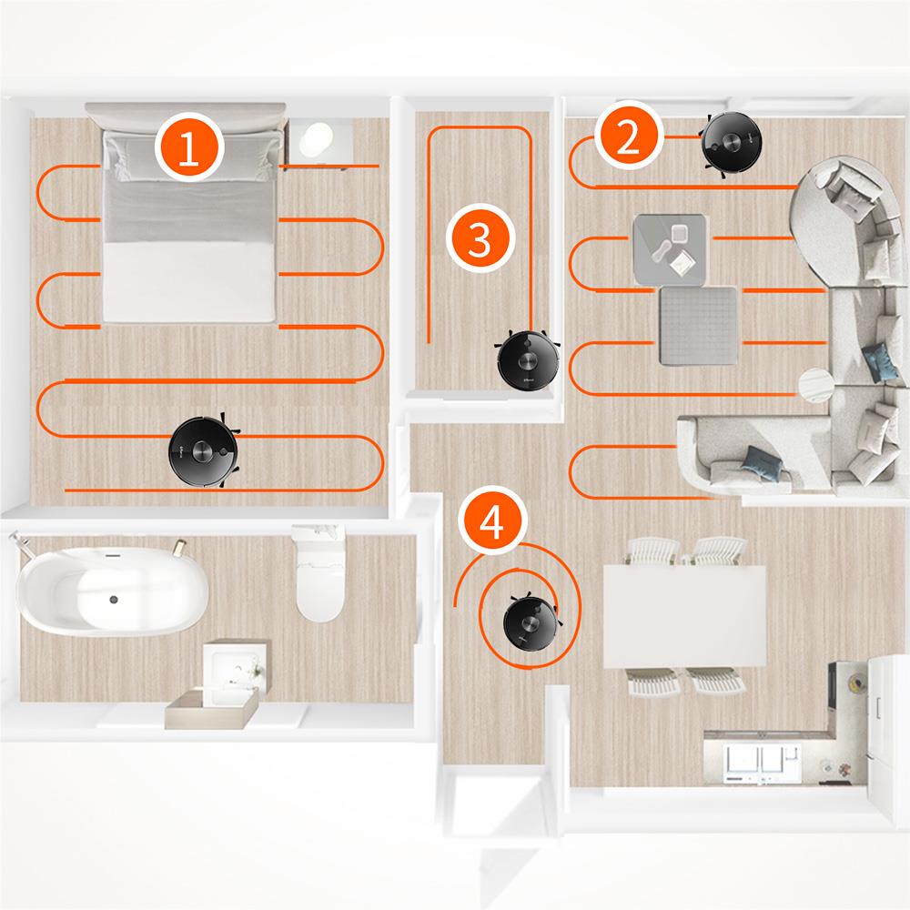 Proscenic Ultenic D5S Pro Robot Vacuum Cleaner 2 in 1 Sweeping and Mopping 2200Pa Suction Wi-Fi & Alexa Control Super-Thin Auto Carpet Boost 600ML Large Dustbox Self-Charging Robotic Vacuum Cleaner for Pet Hairs Hardwood Carpets - Black