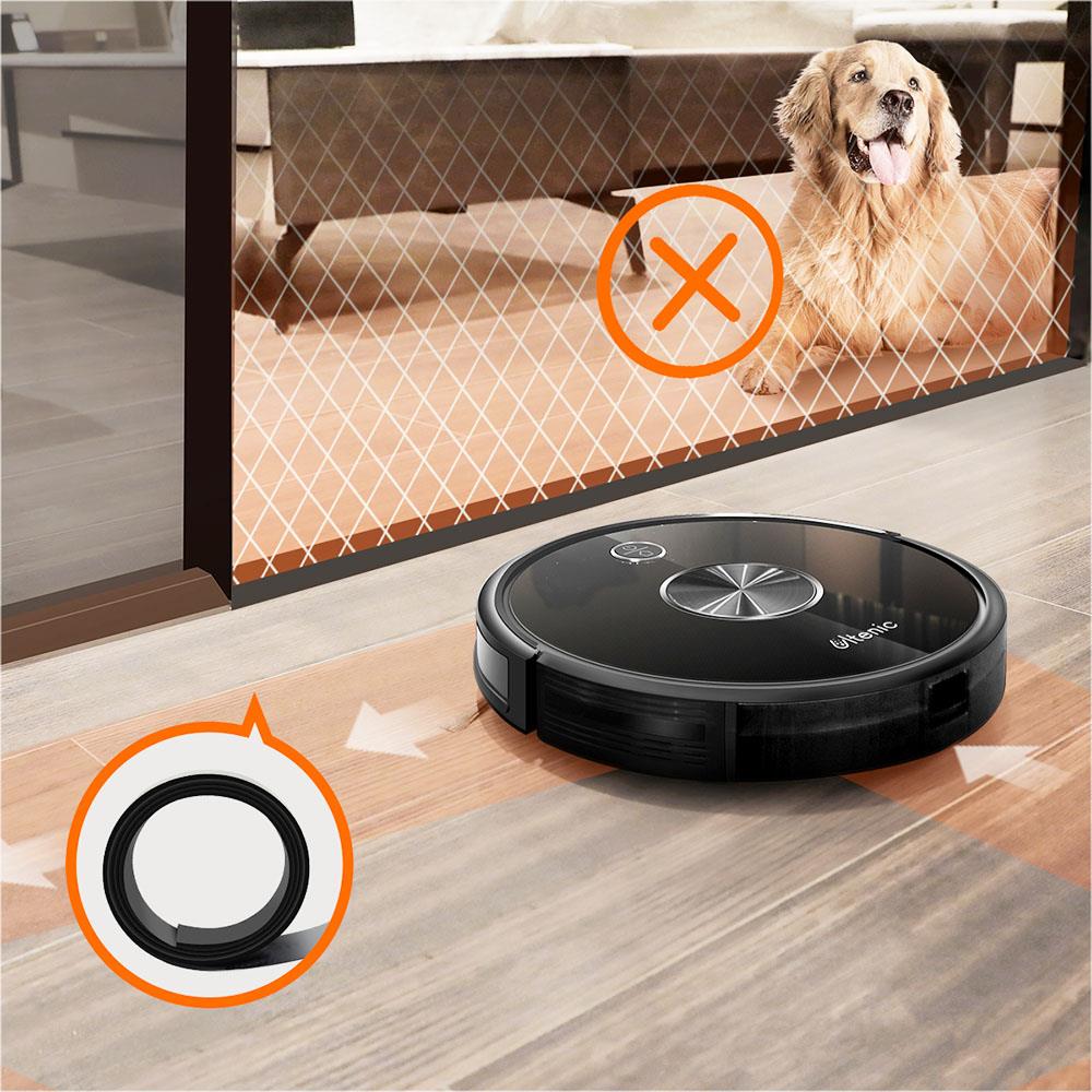 Proscenic Ultenic D5S Pro Robot Vacuum Cleaner 2 in 1 Sweeping and Mopping 2200Pa Suction Wi-Fi & Alexa Control Super-Thin Auto Carpet Boost 600ML Large Dustbox Self-Charging Robotic Vacuum Cleaner for Pet Hairs Hardwood Carpets - Black