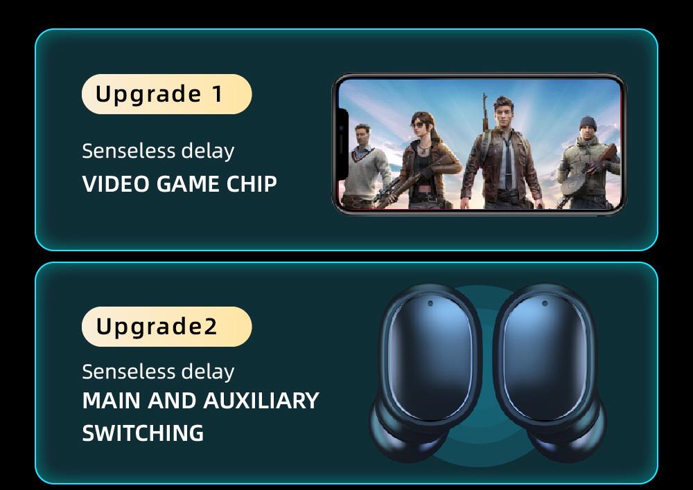 A6R TWS Bluetooth V5.0 Button Control IPX4 Waterproof 3h Playtime Wireless in-ear Noise Earphones - Black